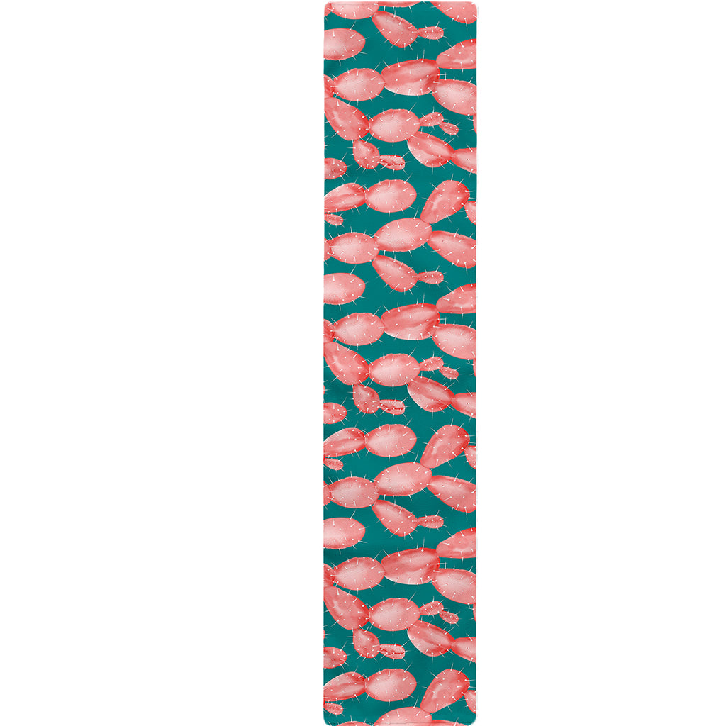 Pink Cactus Pattern Print Table Runner