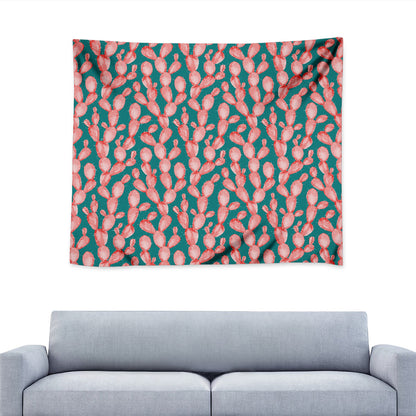 Pink Cactus Pattern Print Tapestry