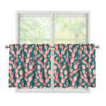 Pink Cactus Pattern Print Tier Curtains
