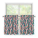 Pink Cactus Pattern Print Tier Curtains