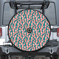 Pink Cactus Pattern Print Tire Cover With Camera Hole