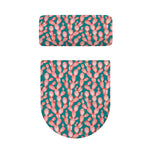 Pink Cactus Pattern Print Toilet Lid And Tank Cover Set