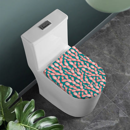 Pink Cactus Pattern Print Toilet Lid Cover
