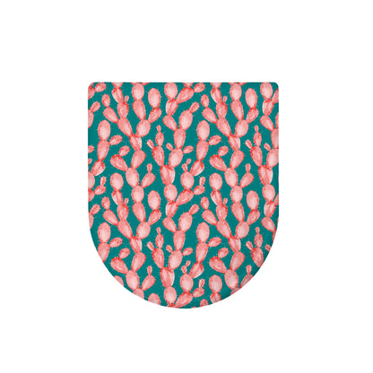 Pink Cactus Pattern Print Toilet Lid Cover