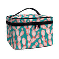 Pink Cactus Pattern Print Travel Makeup Bag
