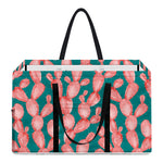 Pink Cactus Pattern Print Utility Tote Bag