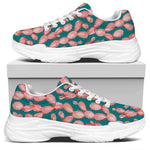 Pink Cactus Pattern Print White Chunky Shoes
