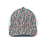 Pink Cactus Pattern Print White Mesh Trucker Cap