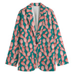 Pink Cactus Pattern Print Women's Cotton Blazer