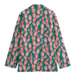 Pink Cactus Pattern Print Women's Cotton Blazer
