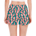 Pink Cactus Pattern Print Women's Split Running Shorts