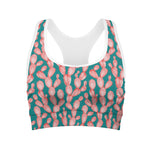 Pink Cactus Pattern Print Women's Sports Bra