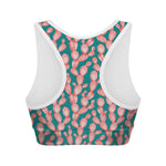 Pink Cactus Pattern Print Women's Sports Bra