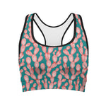 Pink Cactus Pattern Print Women's Sports Bra