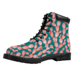 Pink Cactus Pattern Print Work Boots