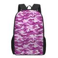 Pink Camouflage Print 17 Inch Backpack