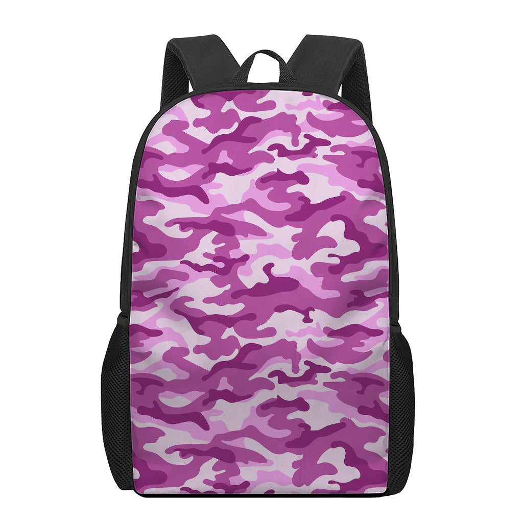 Pink Camouflage Print 17 Inch Backpack