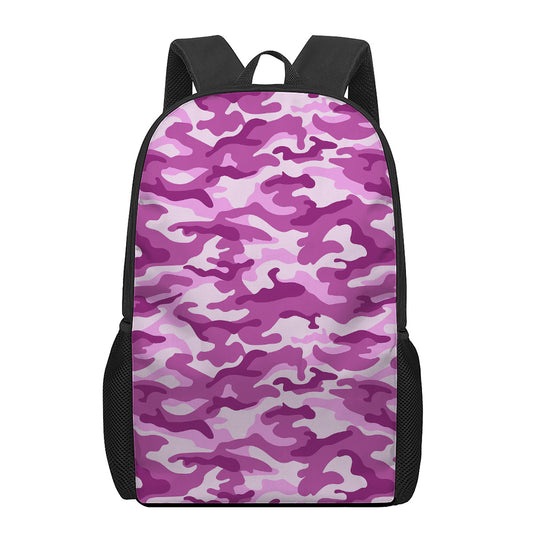 Pink Camouflage Print 17 Inch Backpack