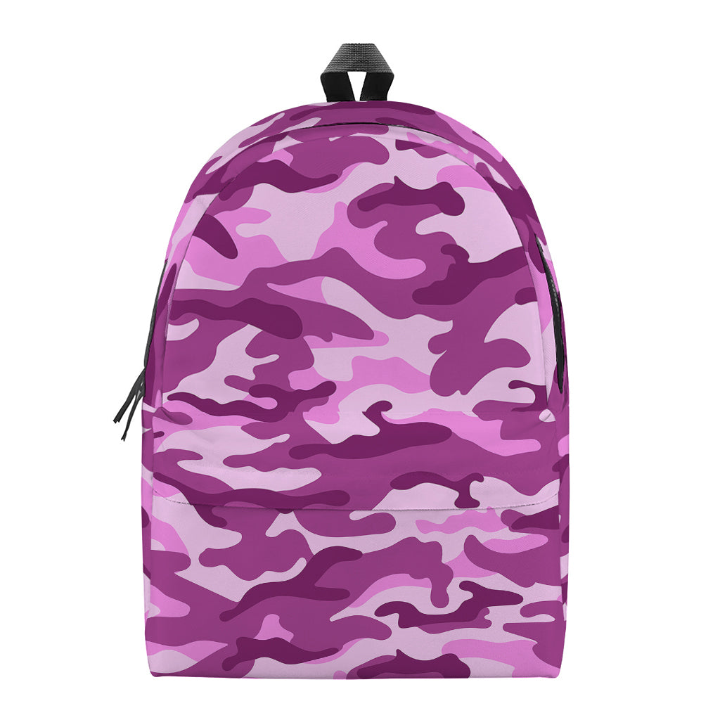 Pink Camouflage Print Backpack