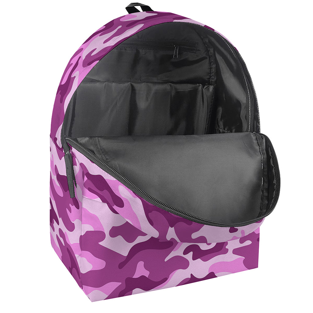 Pink Camouflage Print Backpack