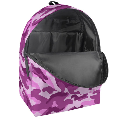 Pink Camouflage Print Backpack
