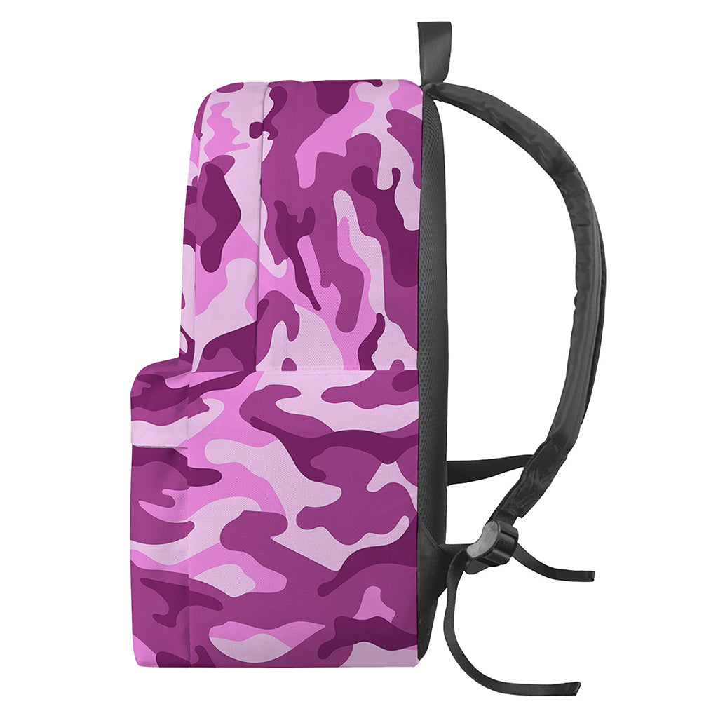 Pink Camouflage Print Backpack