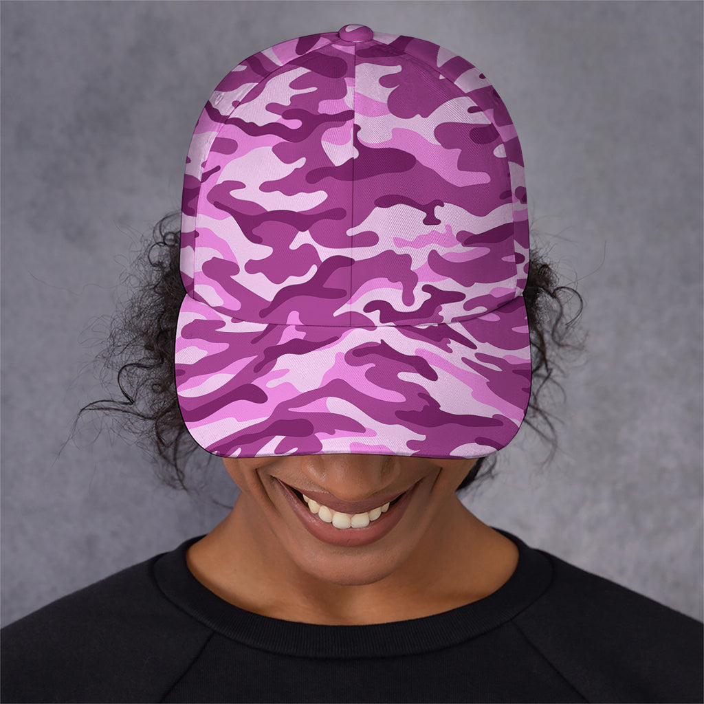 Pink Camouflage Print Baseball Cap