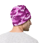 Pink Camouflage Print Beanie