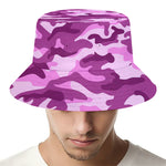 Pink Camouflage Print Bucket Hat