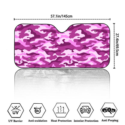 Pink Camouflage Print Car Windshield Sun Shade