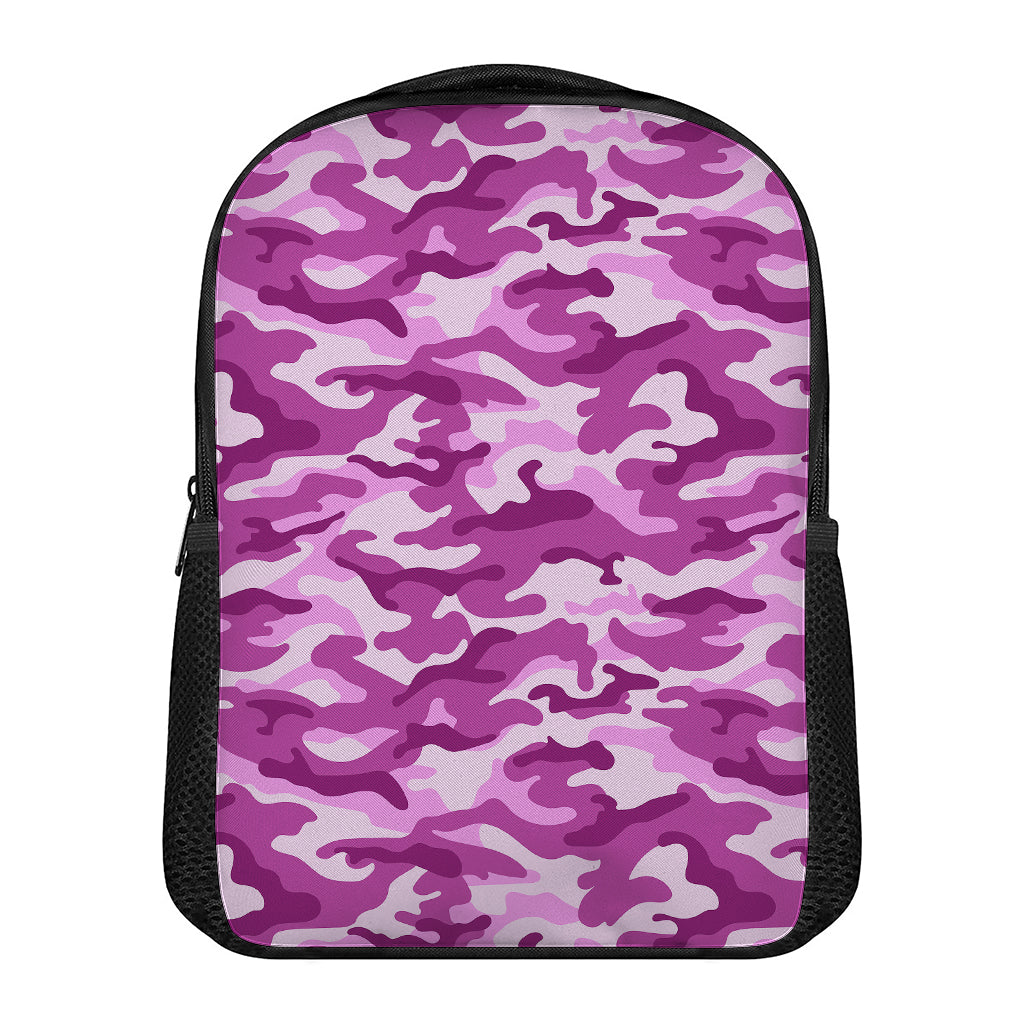 Pink Camouflage Print Casual Backpack