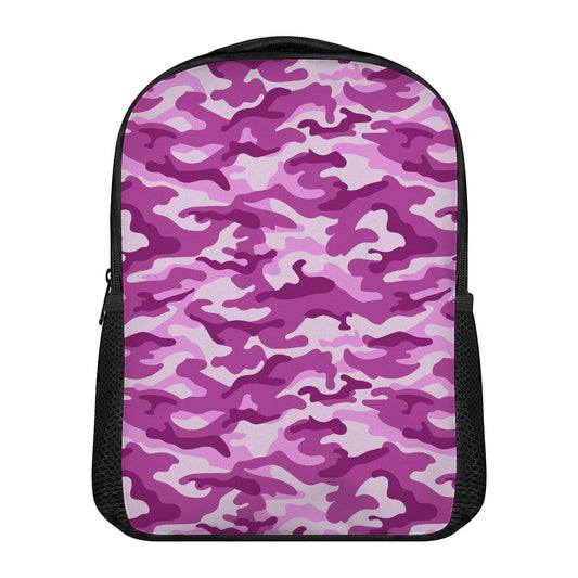 Pink Camouflage Print Casual Backpack
