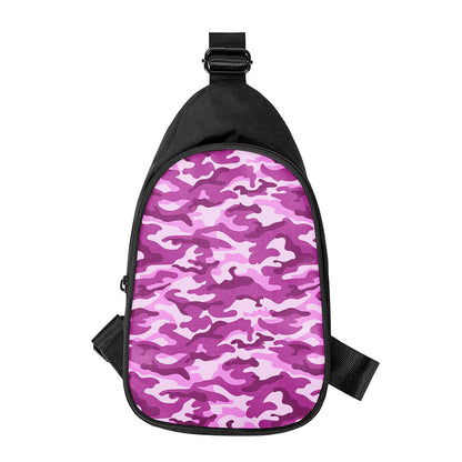 Pink Camouflage Print Chest Bag
