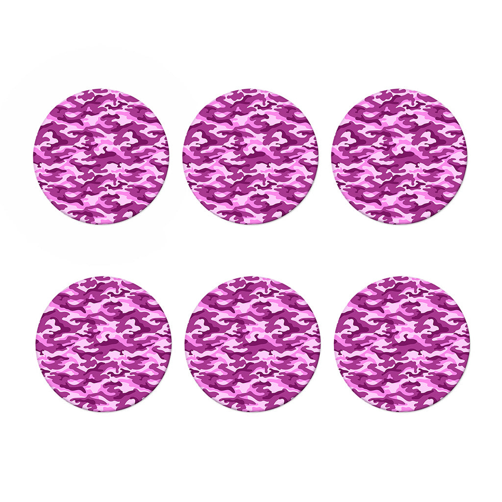 Pink Camouflage Print Coaster Set