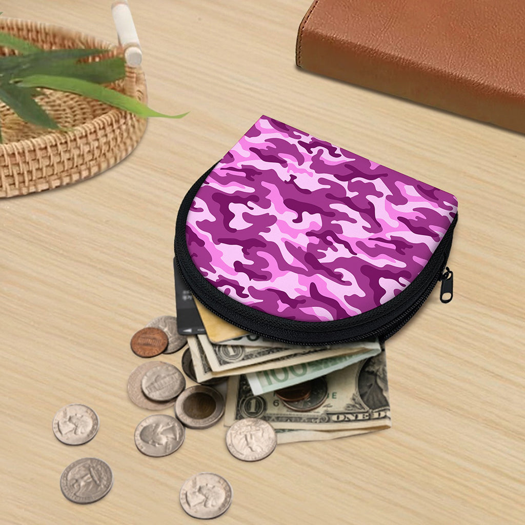 Pink Camouflage Print Coin Purse