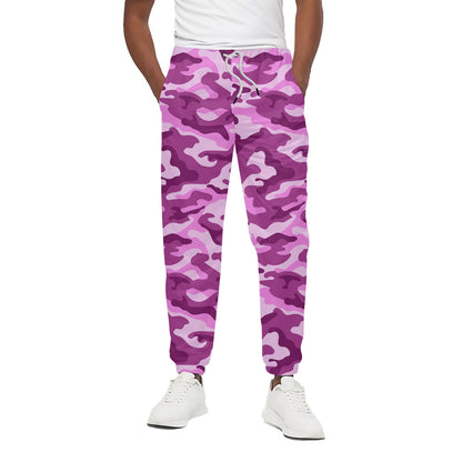 Pink Camouflage Print Cotton Pants