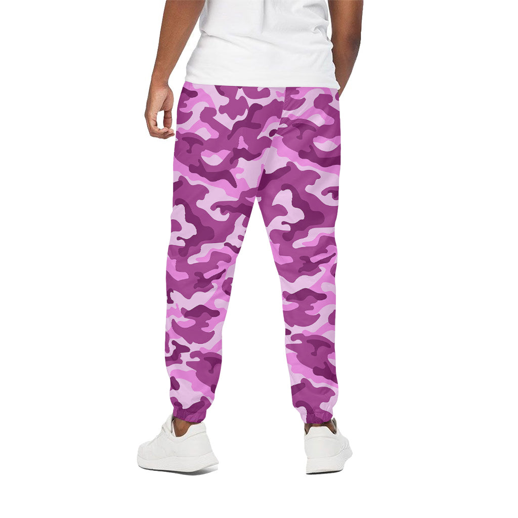 Pink Camouflage Print Cotton Pants