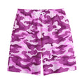Pink Camouflage Print Cotton Shorts