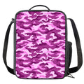Pink Camouflage Print Crossbody Lunch Bag