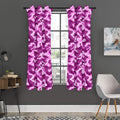 Pink Camouflage Print Grommet Curtain Panels
