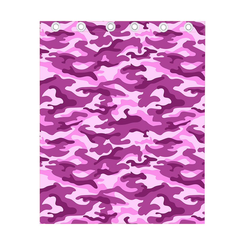Pink Camouflage Print Curtain