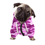 Pink Camouflage Print Dog Zip Up Hoodie