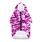 Pink Camouflage Print Dog Zip Up Hoodie