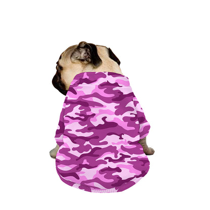 Pink Camouflage Print Dog Zip Up Jacket