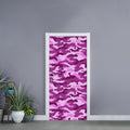 Pink Camouflage Print Door Sticker