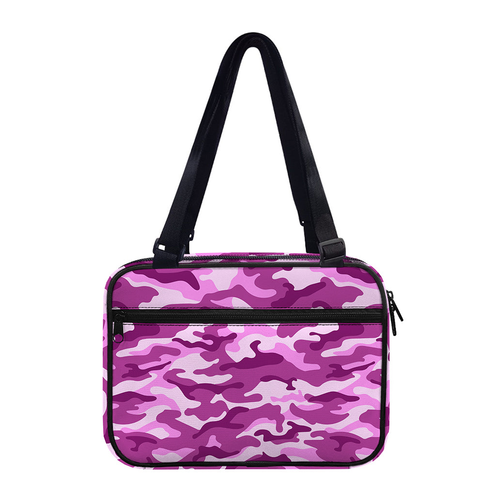 Pink Camouflage Print Double Strap Bible Bag