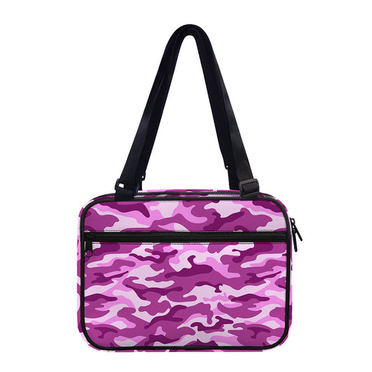 Pink Camouflage Print Double Strap Bible Bag