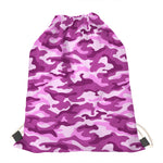 Pink Camouflage Print Drawstring Bag