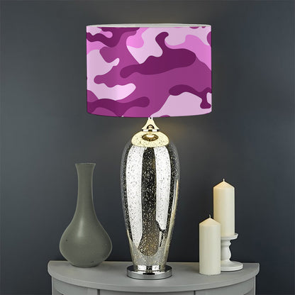 Pink Camouflage Print Drum Lamp Shade