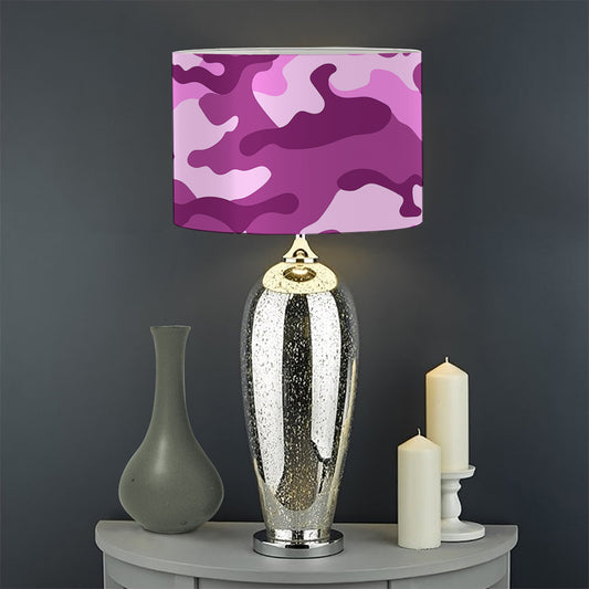 Pink Camouflage Print Drum Lamp Shade